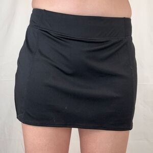 Tangerine Women's Black Athletic Mini Skirt S SM Small Zipper Pocket Mid Rise